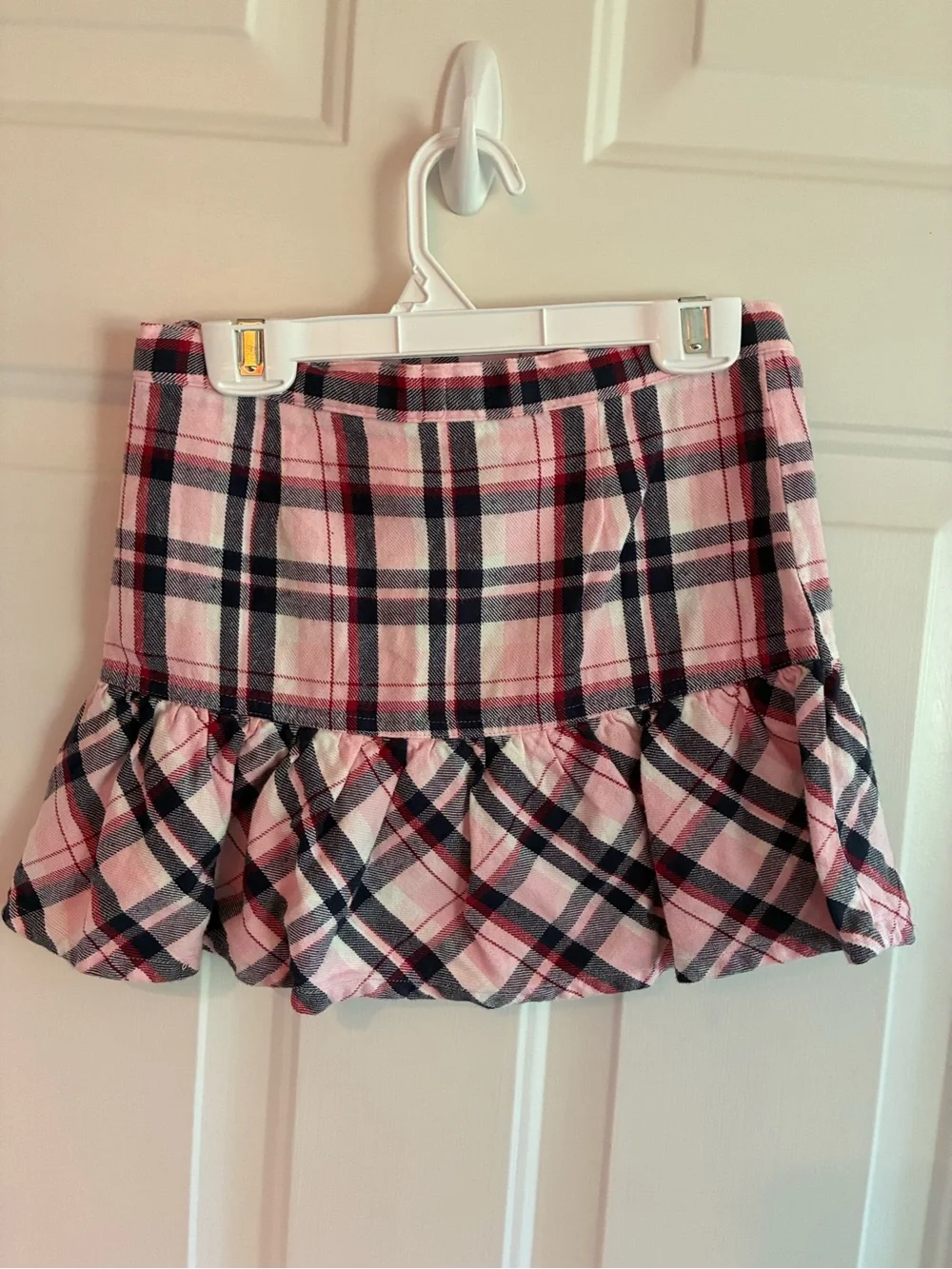 Gymboree Pink and Navy Plaid Ruffle Mini Skirt